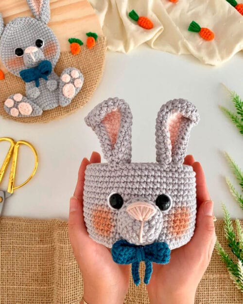 Receita de Amigurumi Cesto Coelho Lipe
