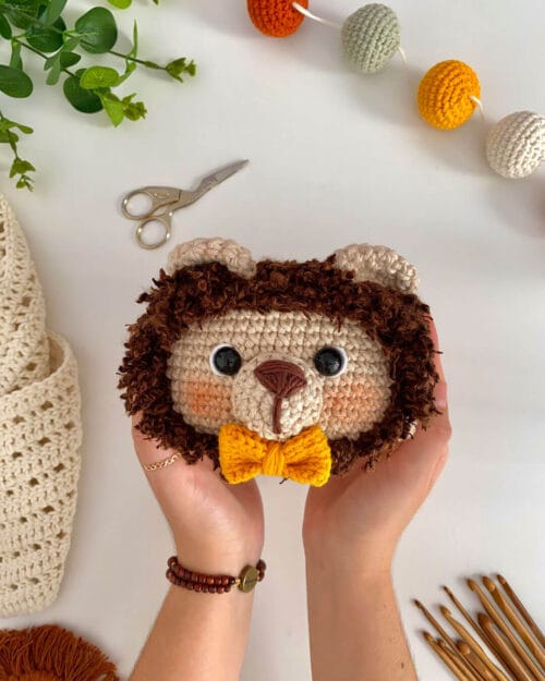 Receita de Amigurumi Cesto Leão Léo