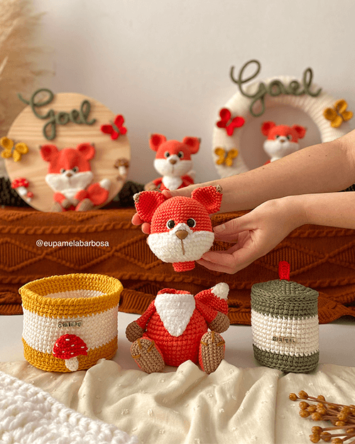Receita de Amigurumi Kit Higiene Raposa