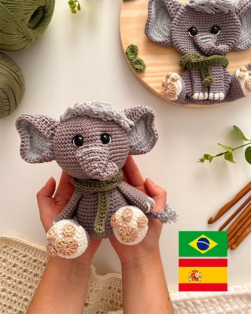 Receita de Amigurumi Elefante DOM