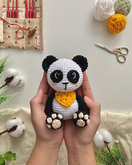 Receita de Amigurumi Urso Panda Pequeno