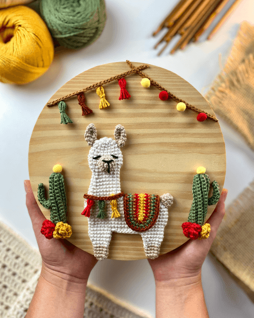 Receita de Amigurumi Plaquinha Lhama