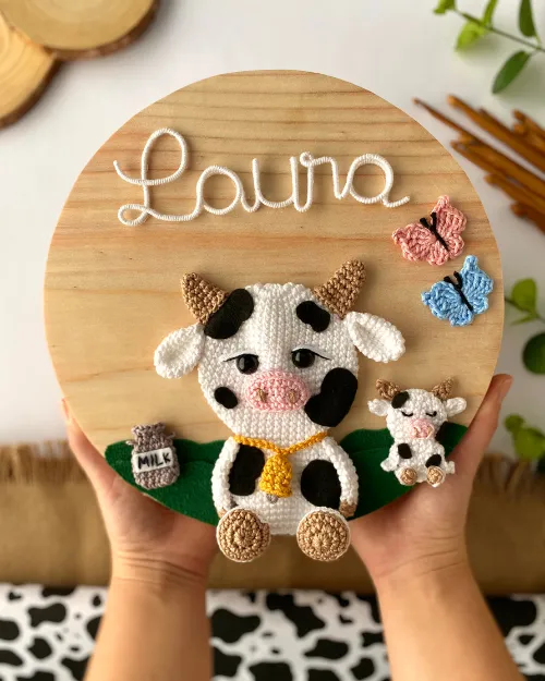 Receita de Amigurumi Plaquinha da Vaquinha