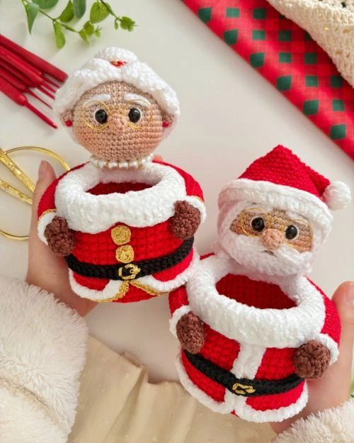 Cachepôs Papai e Mamãe Noel